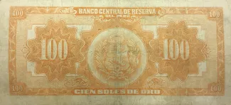 Peru 100 Soles de Oro, 1949-1954 reverse