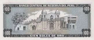 Peru 100 Soles de Oro, 1968-1975 reverse