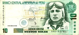 Peru 10 Nuevos Soles, 1995 obverse