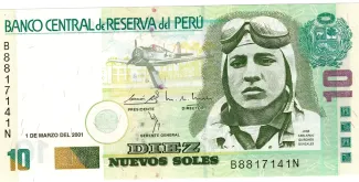Peru 10 Nuevos Soles, 2001 obverse