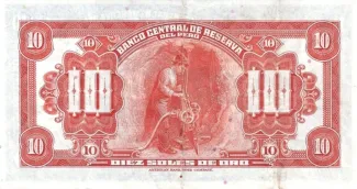 Peru 10 Soles de Oro, 1933-1939 reverse