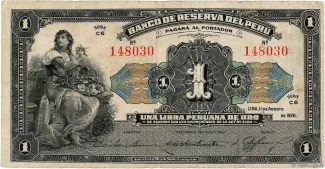 Peru 10 Soles de Oro, 1935 obverse