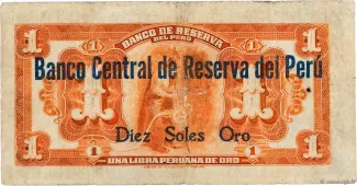 Peru 10 Soles de Oro, 1935 reverse