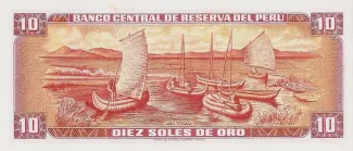 Peru 10 Soles de Oro, 1968-1975 reverse