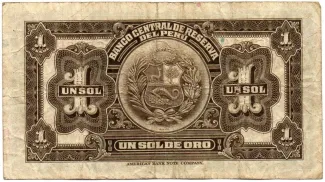 Peru 1 Sol de Oro, 1935 reverse