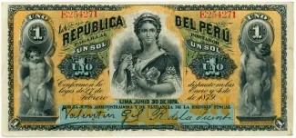 Peru 1 Sol, 1879 obverse