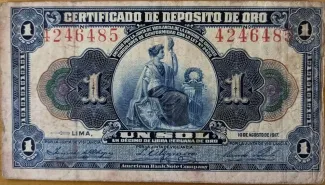 Peru 1 Sol, 1917 obverse