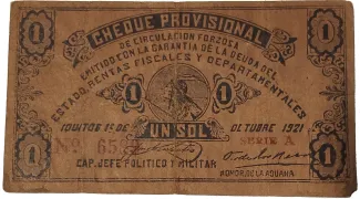 Peru 1 Sol, 1921 obverse