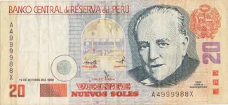 Peru 20 Nuevos Soles, 2000 obverse