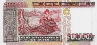 Peru 5.000.000 Intis, 1990 reverse
