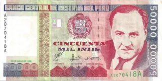 Peru 50.000 Intis, 1988 obverse