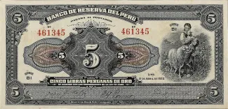 Peru 50 Soles de Oro, 1935 obverse