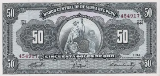 Peru 50 Soles de Oro, 1962-1968 obverse