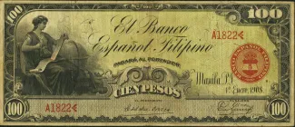 Philippine notgeld 100 Pesos, 1908 image