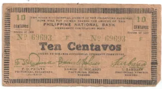 Philippine notgeld 10 Centavos, 1942 image