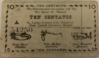 Philippine notgeld 10 Centavos, 1943 image