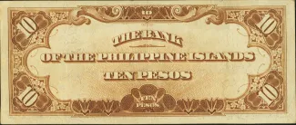 Philippine notgeld 10 Pesos, 1912-1920 reverse