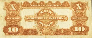Philippine notgeld 10 Pesos, 1924 reverse
