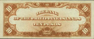Philippine notgeld 10 Pesos, 1928-1933 reverse
