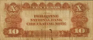 Philippine notgeld 10 Pesos, 1937 reverse