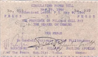 Philippine notgeld 10 Pesos, 1944 image