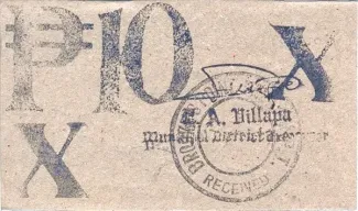 Philippine notgeld 10 Pesos, 1944 reverse