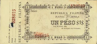 Philippine notgeld 1 Peso, 1899 image