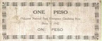 Philippine notgeld 1 Peso, 1942 reverse