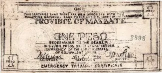 Philippine notgeld 1 Peso, 1942 image