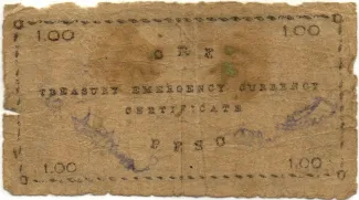 Philippine notgeld 1 Peso, 1943 reverse