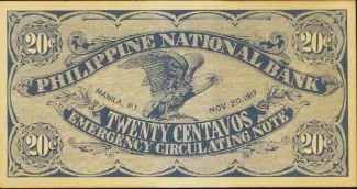Philippine notgeld 20 Centavos, 1917 reverse