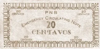 Philippine notgeld 20 Centavos, 1942 reverse