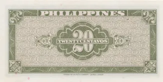 Philippine notgeld 20 Centavos, 1953-1957 reverse