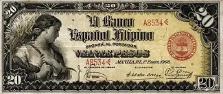 Philippine notgeld 20 Pesos, 1908 image