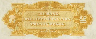 Philippine notgeld 20 Pesos, 1928-1933 reverse