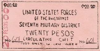 Philippine notgeld 20 Pesos, 1944 image
