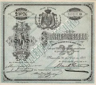 Philippine notgeld 25 Pesos, 1877 image