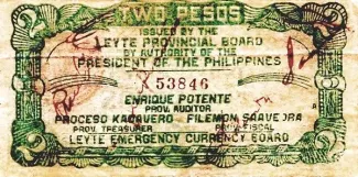 Philippine notgeld 2 Pesos, 1943 reverse