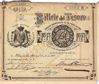 Philippine notgeld 4 Pesos, 1877 image