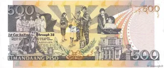 Philippine notgeld 500 Piso, 1987-1993 reverse