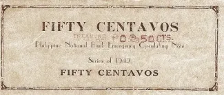 Philippine notgeld 50 Centavos, 1942 reverse