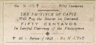 Philippine notgeld 50 Centavos, 1943 image