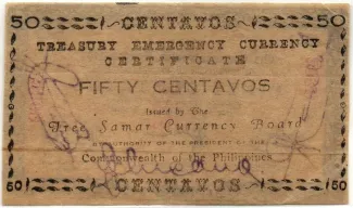 Philippine notgeld 50 Centavos, 1943 reverse