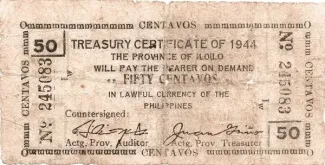Philippine notgeld 50 Centavos, 1944 image