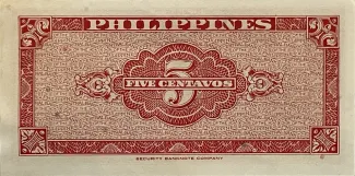 Philippine notgeld 5 Centavos, 1951-1953 reverse