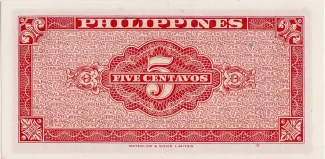 Philippine notgeld 5 Centavos, 1953 reverse