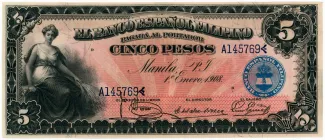 Philippine notgeld 5 Pesos, 1908 image