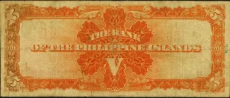 Philippine notgeld 5 Pesos, 1920 reverse