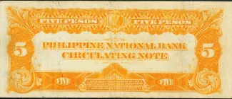 Philippine notgeld 5 Pesos, 1921 reverse
