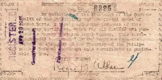 Philippine notgeld 5 Pesos, 1942 reverse